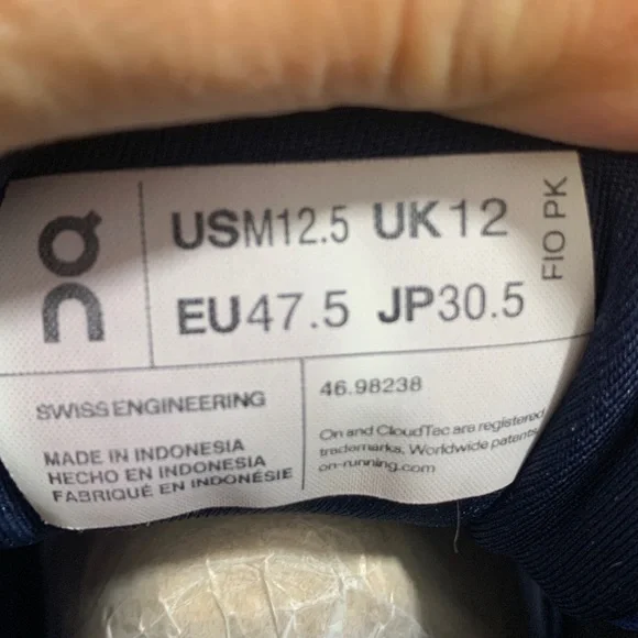 On Running Cloudrunner Men's Low-Top Sneaker, Shale Cobalt size 12.5